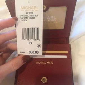 Red Leather Michael Kors Wallet NWT, 100% real